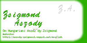 zsigmond aszody business card